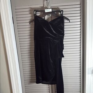 Fashion Nova Black Sequin Ruched Mini Dress